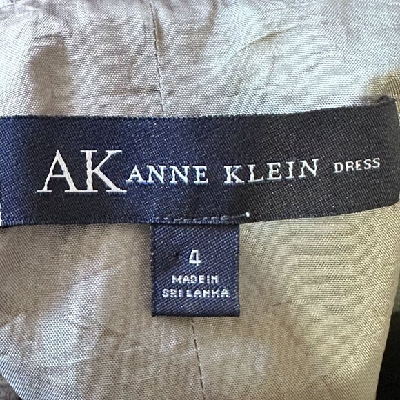 Anne Klein Gray Paisley Fit & Flare Belted Pleated Pocket Dress 4 - Picture 5 of 10